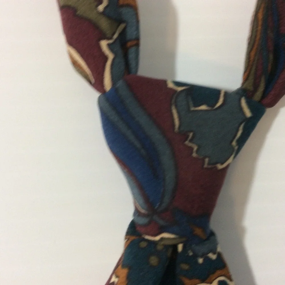 CELLINI Collection MENS TIE NECKTIE 3.75 in Burgundy Olive Rust Blue